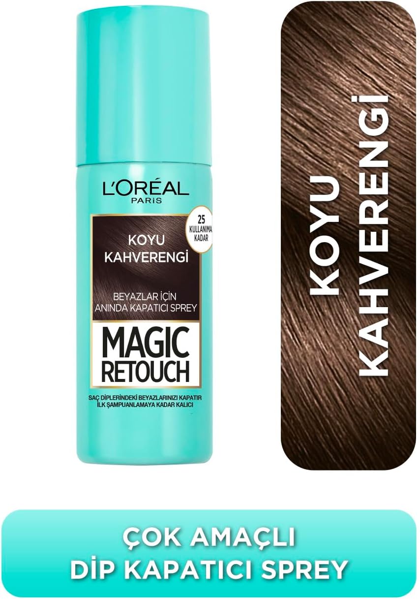 L'Oréal Paris Magic Retouch Beyaz Dipleri Kapatıcı Sprey - Koyu Kahverengi (75 ml)