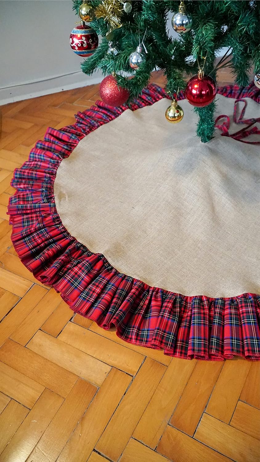 Yılbaşı Çam Ağacı Örtüsü, Ekose 90cm V0002124