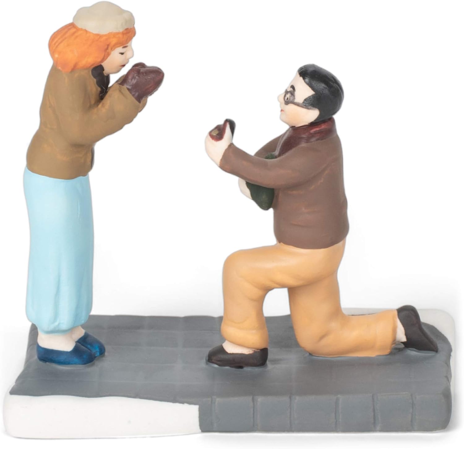 Şehirde Noel Köyü Aksesuarları Will You Marry Me Heykelcik, 6,6 inç, Çok Renkli