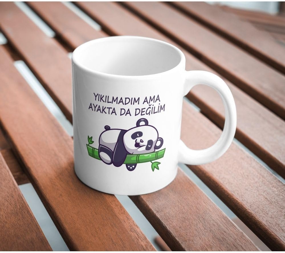 Yıkılmadım Ama Ayakta Da Değilim Kupa Bardak Komik Yazılı Hediyelik Çay Kahve Kupası Coffee Mug
