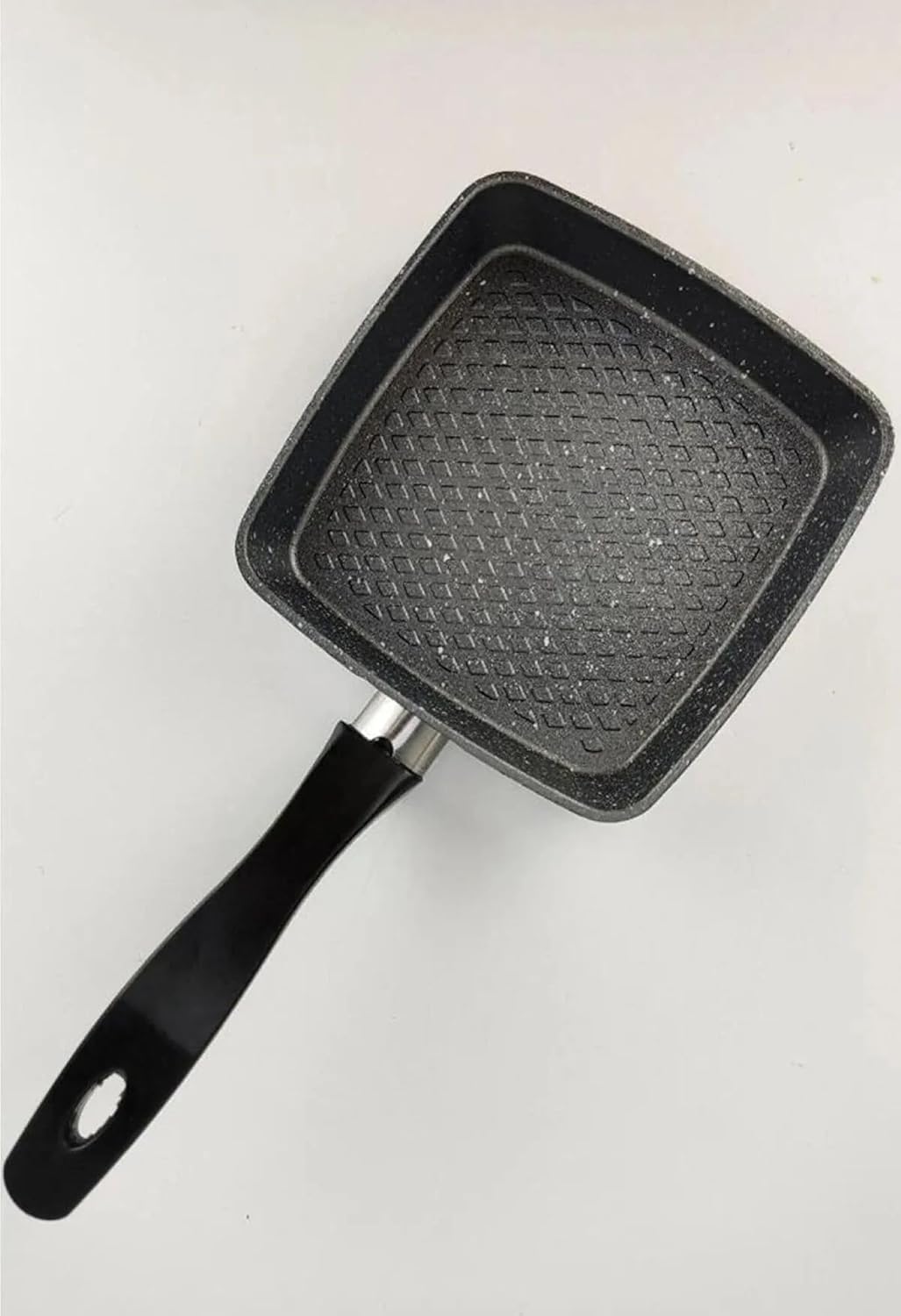 12 cm Granit Sos Tavası – Mini Tereyağı Tavası, Yapışmaz Küçük Tava, Yumurtalık, Sos ve Tereyağı Eritme İçin Tek Kişilik Mutfak Tavası (Kare)
