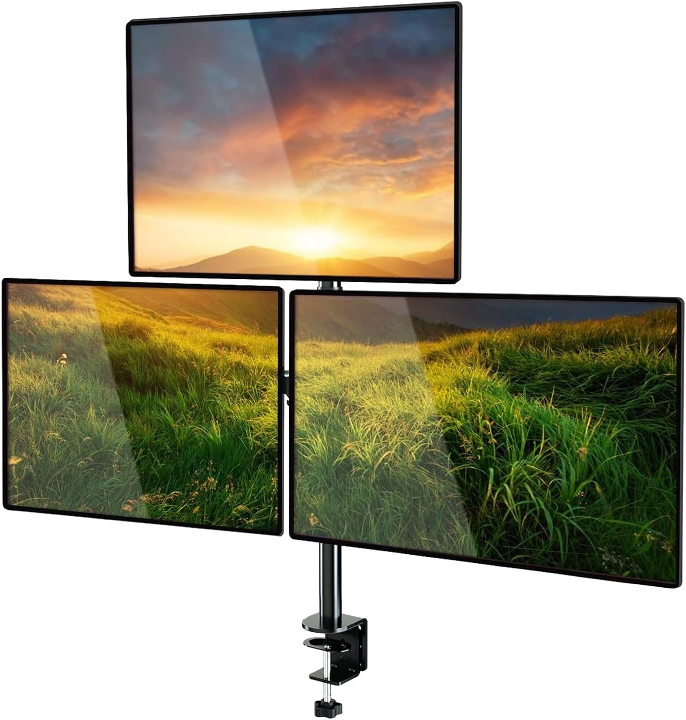 EF53 Steel Design 2-8 kg Üç Ekran Montaj Asansörlü 13-27inch Monitör Standı