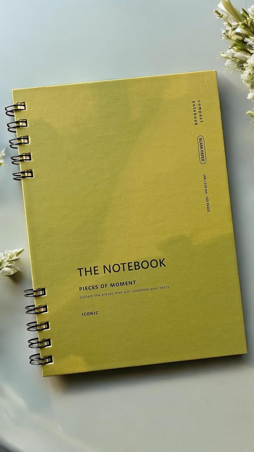 Spiralli 80 Yaprak Çizgisiz A5 Defter, Not Defteri, Okul Defteri, 4 Farklı Renk Seçeneği (03 Olive Green)