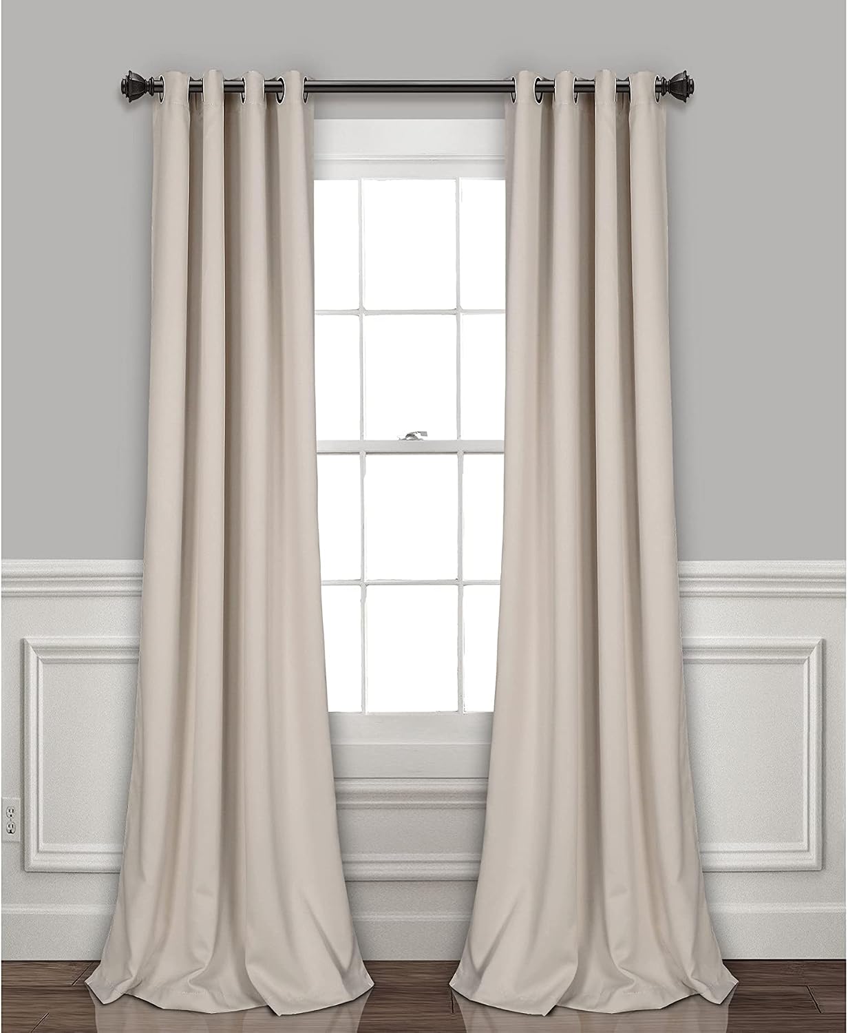 Yalıtımlı Gromet Karartma Perdeleri Panel Çifti, 132 cm G x 213 cm U, Buğday