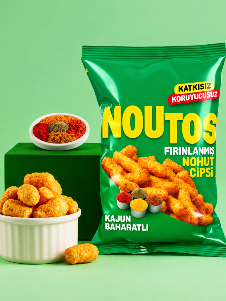Fırın Nohut Cipsi 55 Gr Kajun Baharatlı