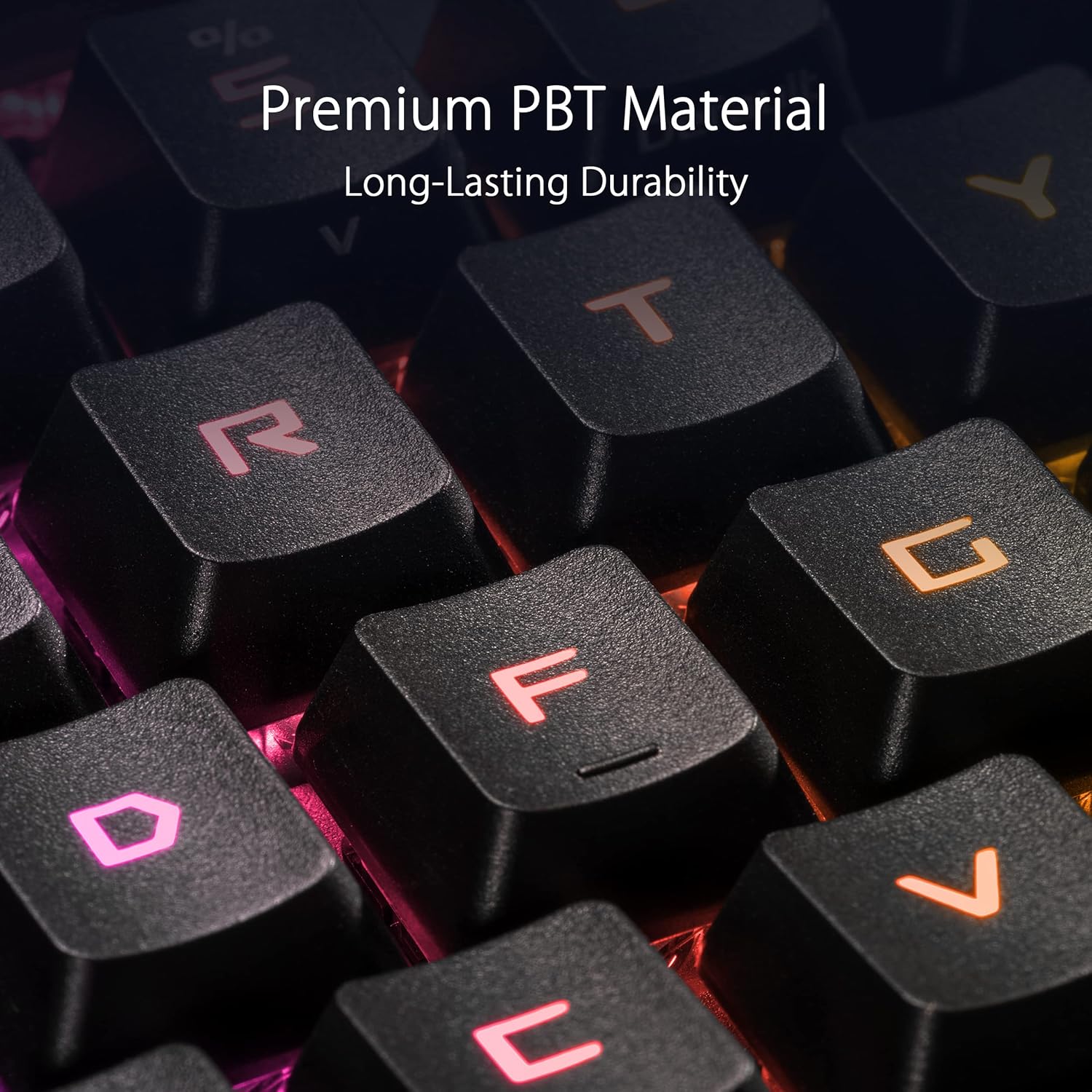 ROG PBT Çift Kalıplı Tuş Başlığı Seti, ROG RX Optik Mekanik Anahtarlar için, Siyah, 123 Tuş, Tuş Çektirmesi Dahil