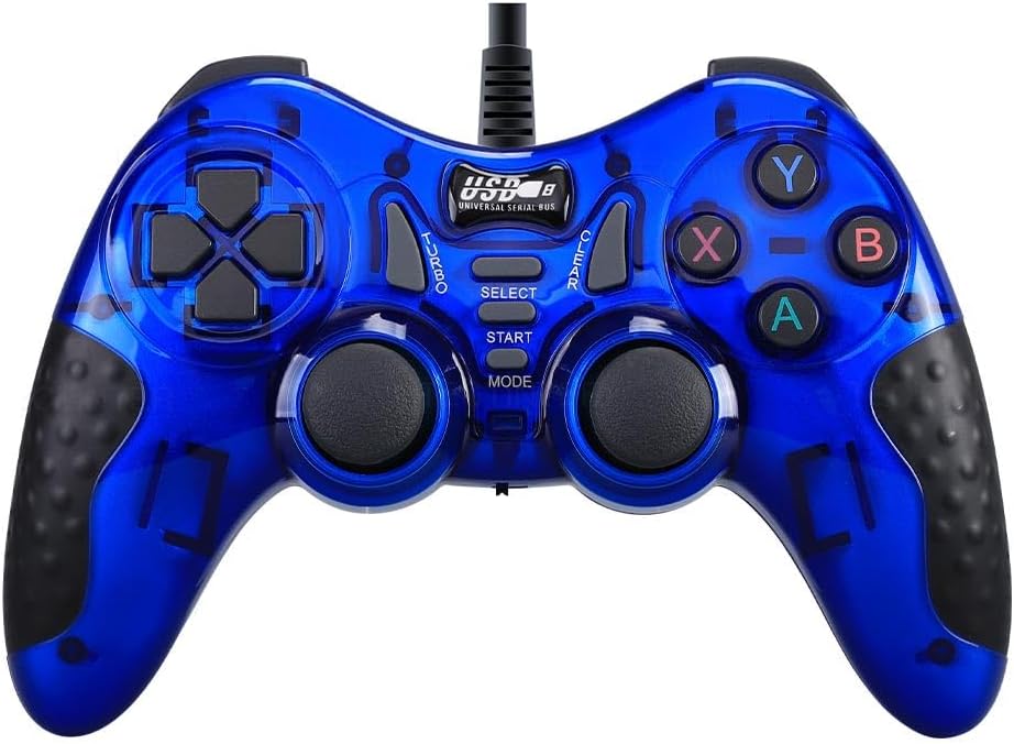 MT40 Çift Analoglu Kol USB PC Bilgisayar PS3 Oyun Kolu Gamepad Joystick (Lacivert)