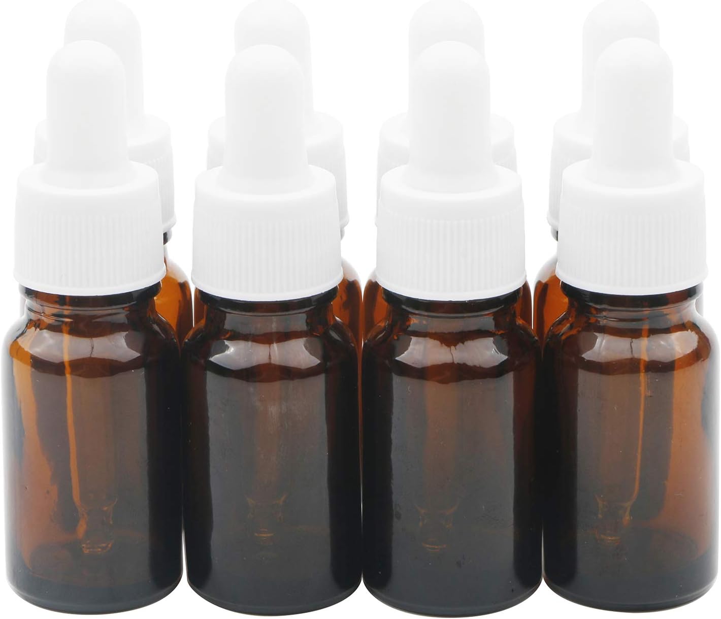 10 ml Amber Mini Cam Damlalık Şişeler, 1/3 oz Yeniden Doldurulabilir Cam Göz Damlalıklı Örnek Şişe Uçucu Yağlar Örnek Seyahat için (8 Paket)