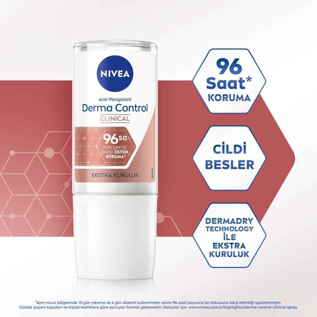 Kadın Creme Soft Duş Jeli 500ml ve Roll-on Deodorant Derma Control Clinical 50ml, 96 Saat Ter Koruma