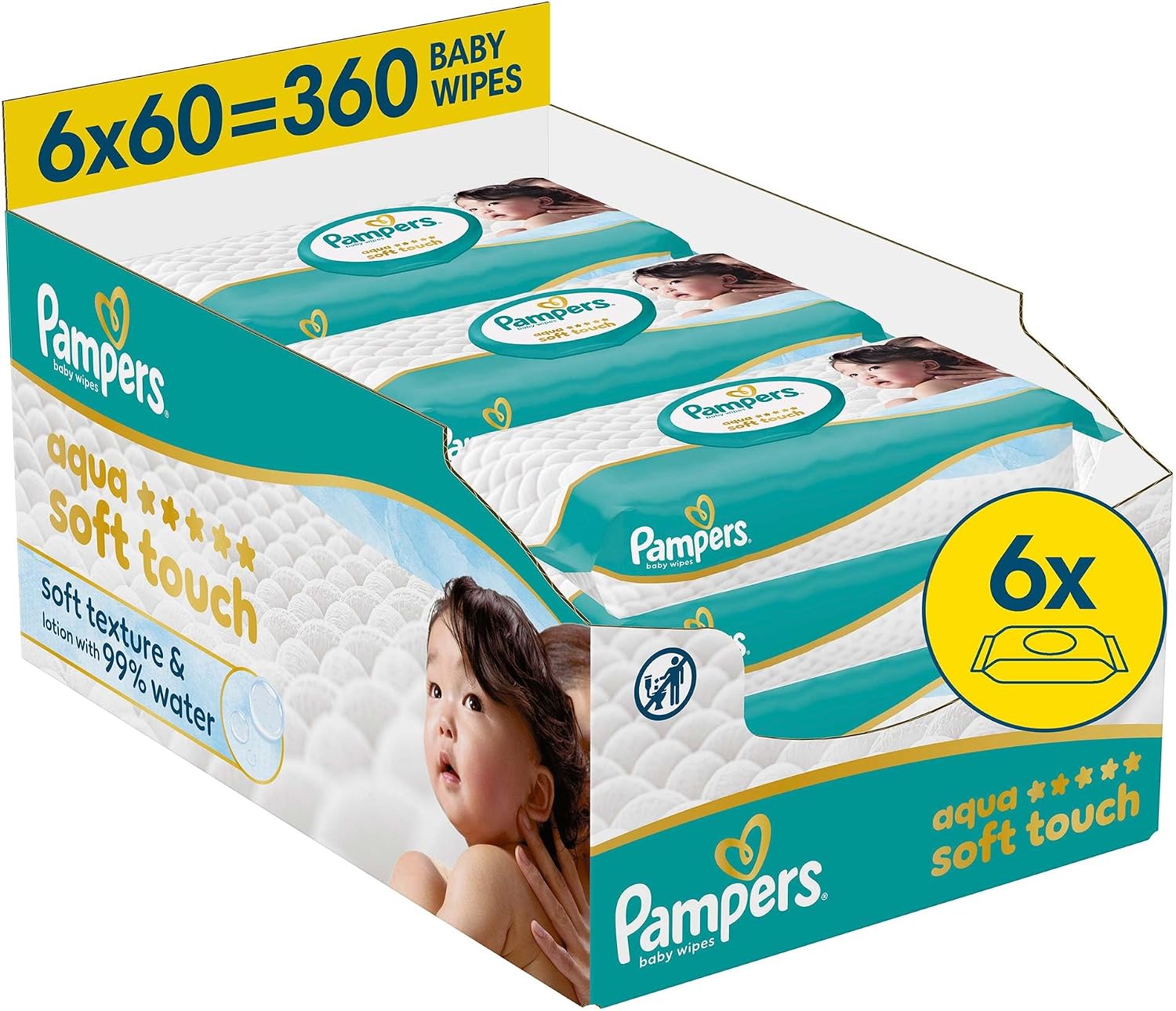 Aqua Soft Touch Bebek Islak Havlu 6 Paket 360 Yaprak