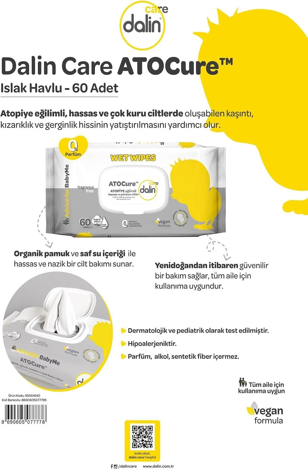 Atocure Islak Mendil 60'lı 84553