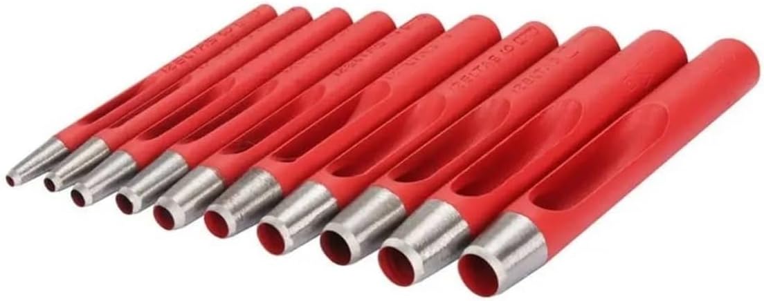 İzeltaş 5700002110 Kayış Zımba Takımı, Kırmızı, 10 Parça Set