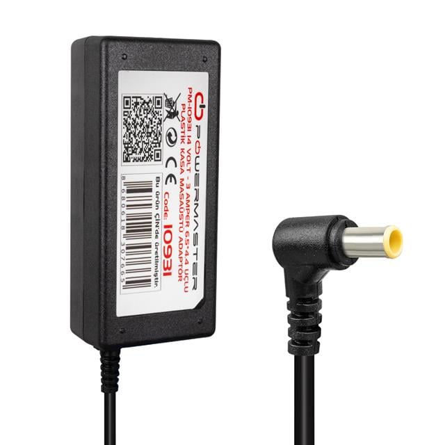 PM-10931 14 Volt - 3 Amper 6.5*4.4 Mm Uçlu Plastik Kasa Masaüstü Adaptör (Samsung Monitör)