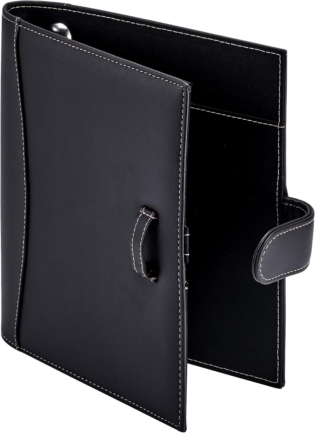 " Mini Executive Deri Portföy Klasörü, 1" Halka Bağlayıcı ve 250 Sayfalık Kapasite, Not Defterleri ve 5.5" x 8.5" Belgeler, 2 Kalem Döngüsü, Siyah Suni Deri" (98294)