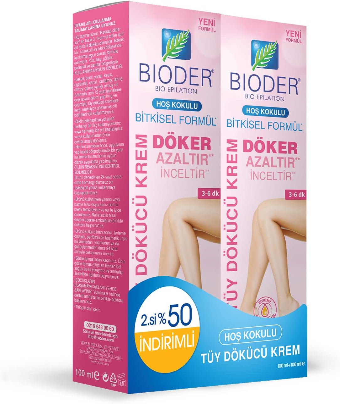 Tüy Dökücü Krem Bio-Epilation Kadınlar için 100 ml 2 Adet
