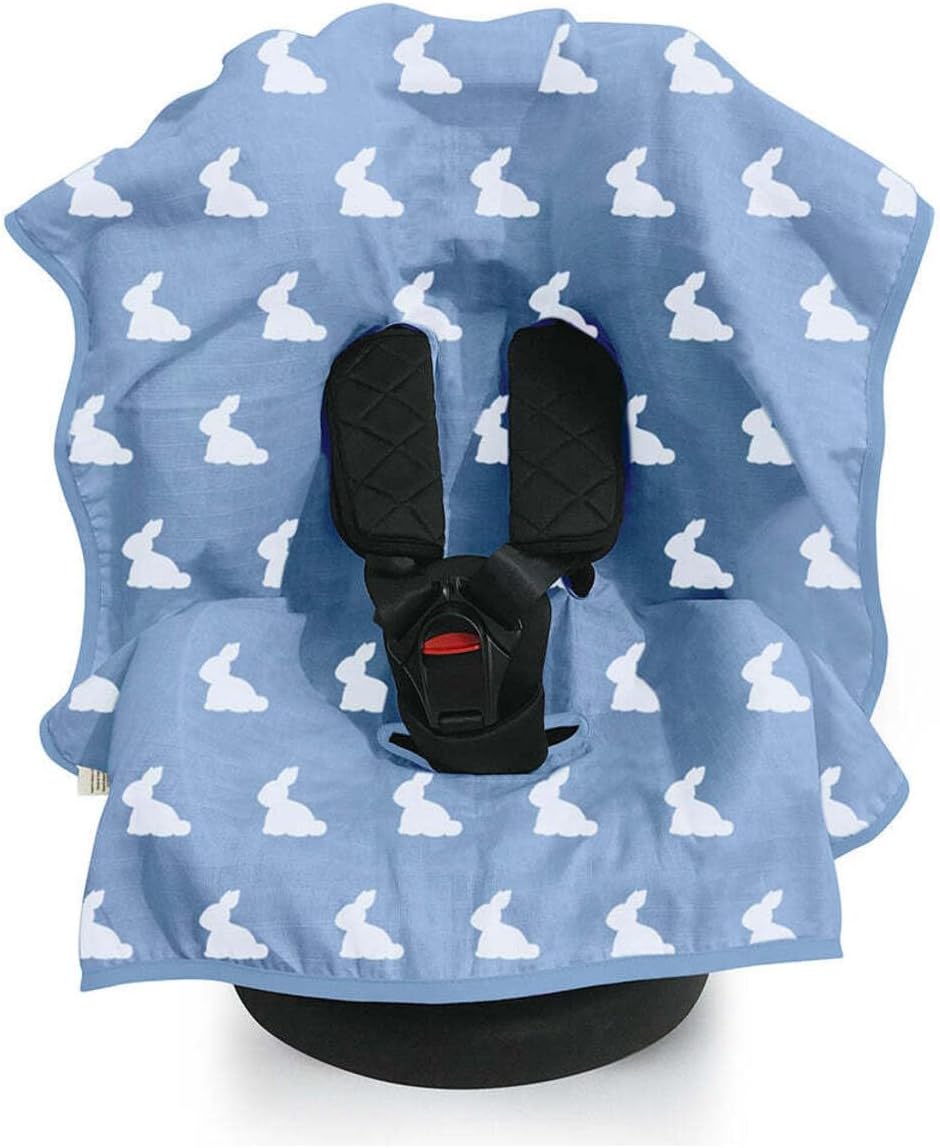 %100 Pamuk Müslin Puset & Oto Koltuk Örtüsü - Mono Lapin Royal Blue POKORT-RYB-000STD