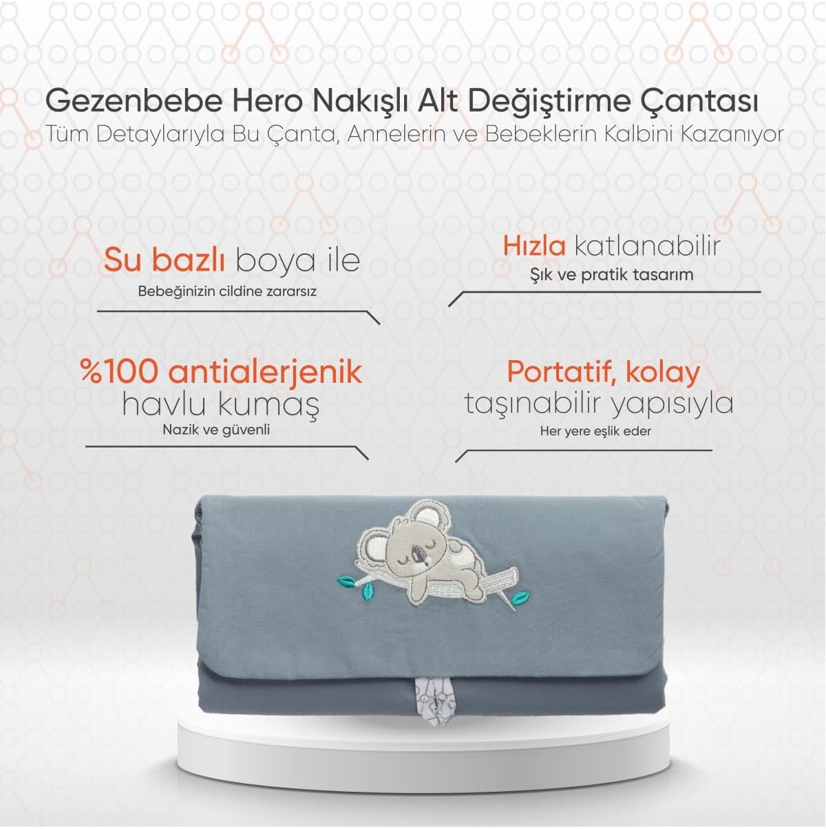 Hero Nakışlı Alt Değiştirme Çantası Koala