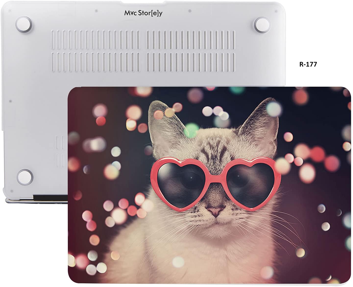 MacBook Air 13 İnç Kılıf A2337 M1 A2179 A1932 Uyumlu Mat Sert Kapak UV Baskılı Kedi Desenli Koruyucu Hard Case Çizilme Önleyici Laptop Kılıfı Pembe