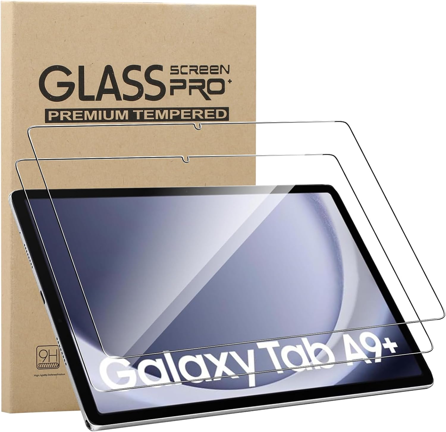 Samsung Galaxy Tab A11+/A11 Plus/Tab A9+/Tab A9 Plus için Ekran Koruyucu, 2'li Paket HD Temperli Cam Ekran Koruyucu Kapak HD Şeffaf Yüksek Sertlik Çizilmez Parmak İzi Önleyici Ekran Filmi
