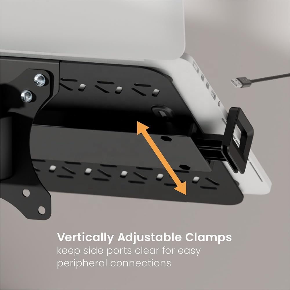 Monitör Koluna Takılabilen Dikey Laptop Tutucu Stand| 12” – 18” Arası | 9 kg Taşıma Kapasiteli
