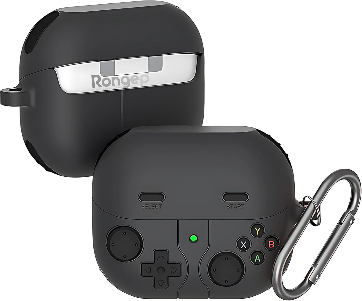 [Retro-Gamepad] Samsung Galaxy Buds 3-Pro-3 FE için Kulaklık Kılıfı Darbe Emici Köşe Korumalı Buds 3 Pro Koruyucu Yumuşak TPU Oyun Konsolu Görünümlü Buds 3 Pro Kılıfı (Koyu Gri)