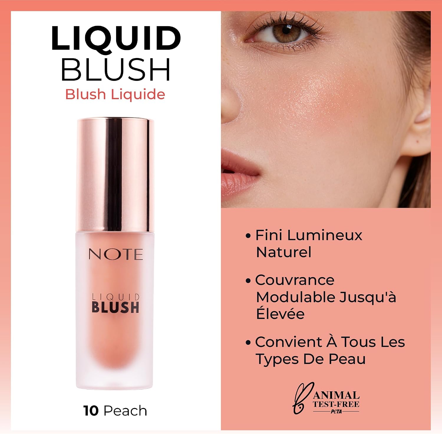Cosmetics Liquid Blush Nemlendirici Etkili Likit Allık - 10 Peach (Işıltılı)