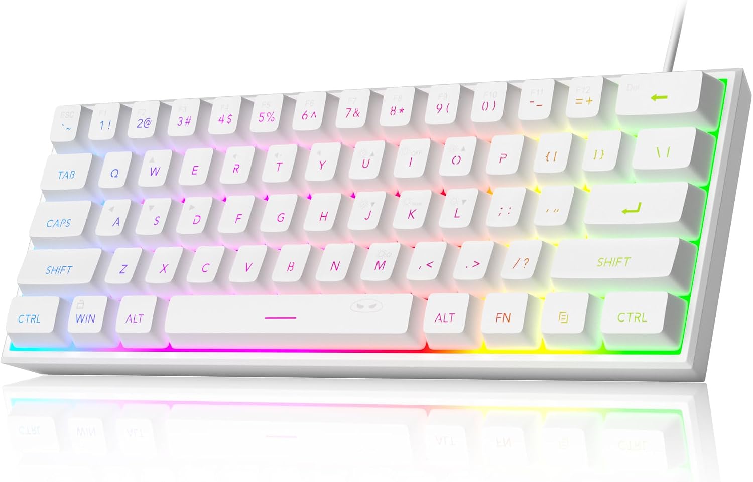 Mini%60 Oyun Klavyesi, Yükseltme RGB Arkadan Aydınlatmalı 61 Anahtar Ultra Kompakt Klavye, TS91 Ergonomik Su Geçirmez Mekanik Hissetme Ofis Bilgisayar Klavyesi, PC, MAC, PS4, Xbox ONE Oyuncu