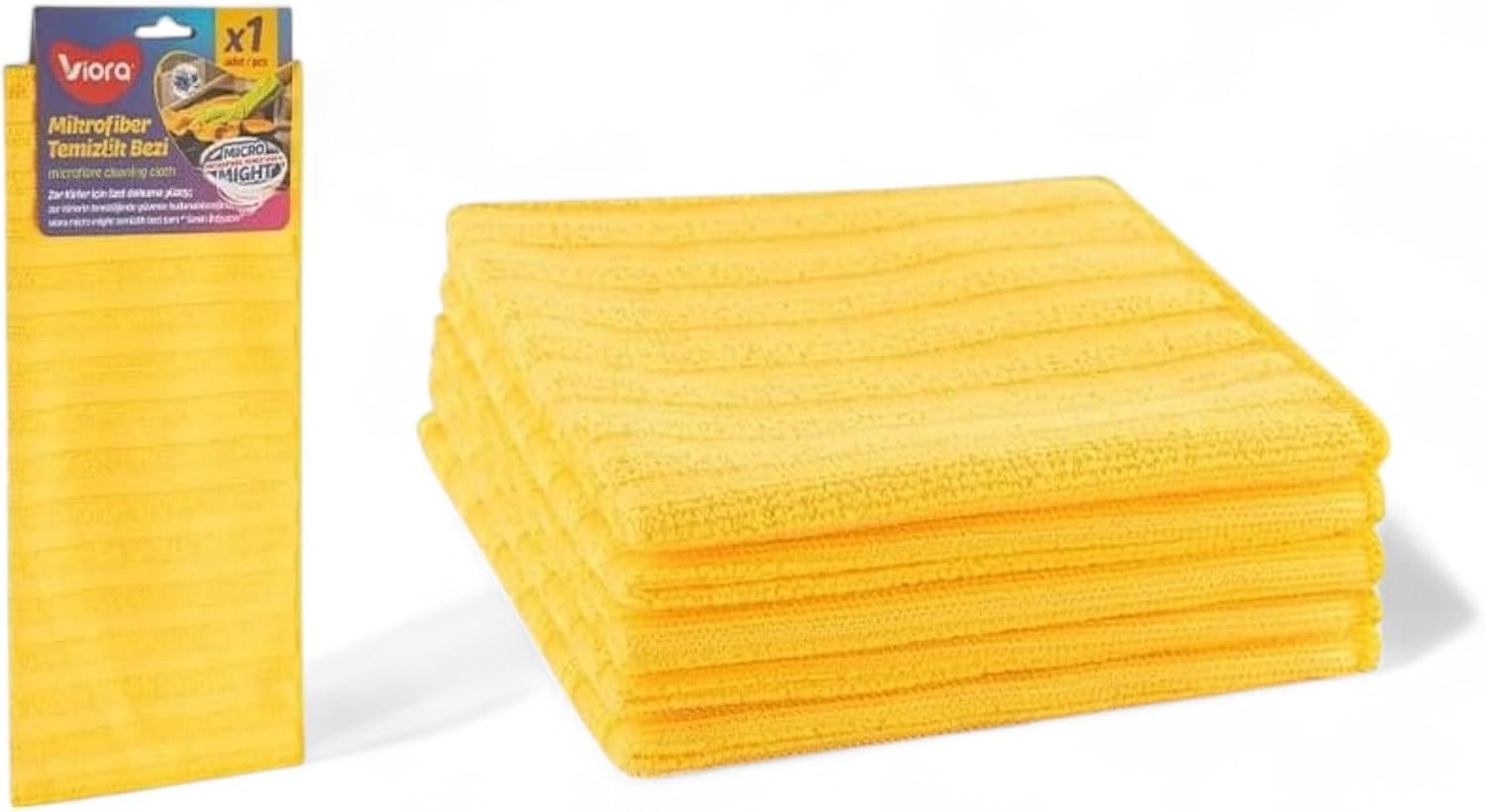Viora 1 ADET Micro Might Force Mikrofiber Temizlik Bezi 32x32 cm, Zor Kirler İçin Tasarlanan Etkili ve Çok Yönlü Temizlik İçin Ideal! VRP 324