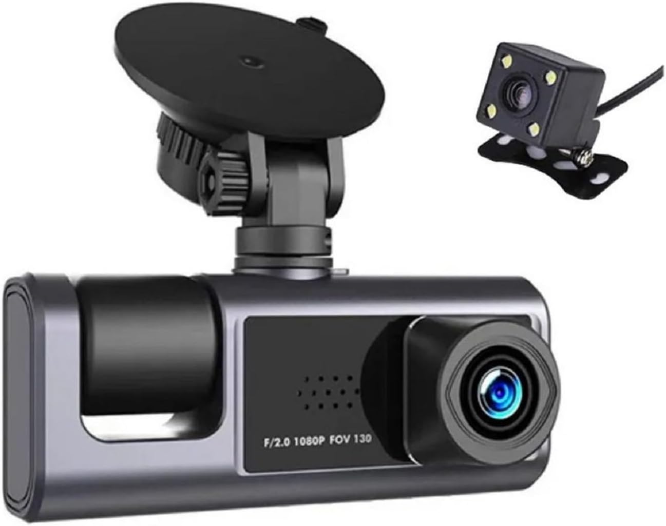H309 Full Hd 1080P Üç Kameralı Araç Içi Kamera Araba Güvenlik Kamerası Gece Görüşü Ön Geri iç Kayıt IR LED