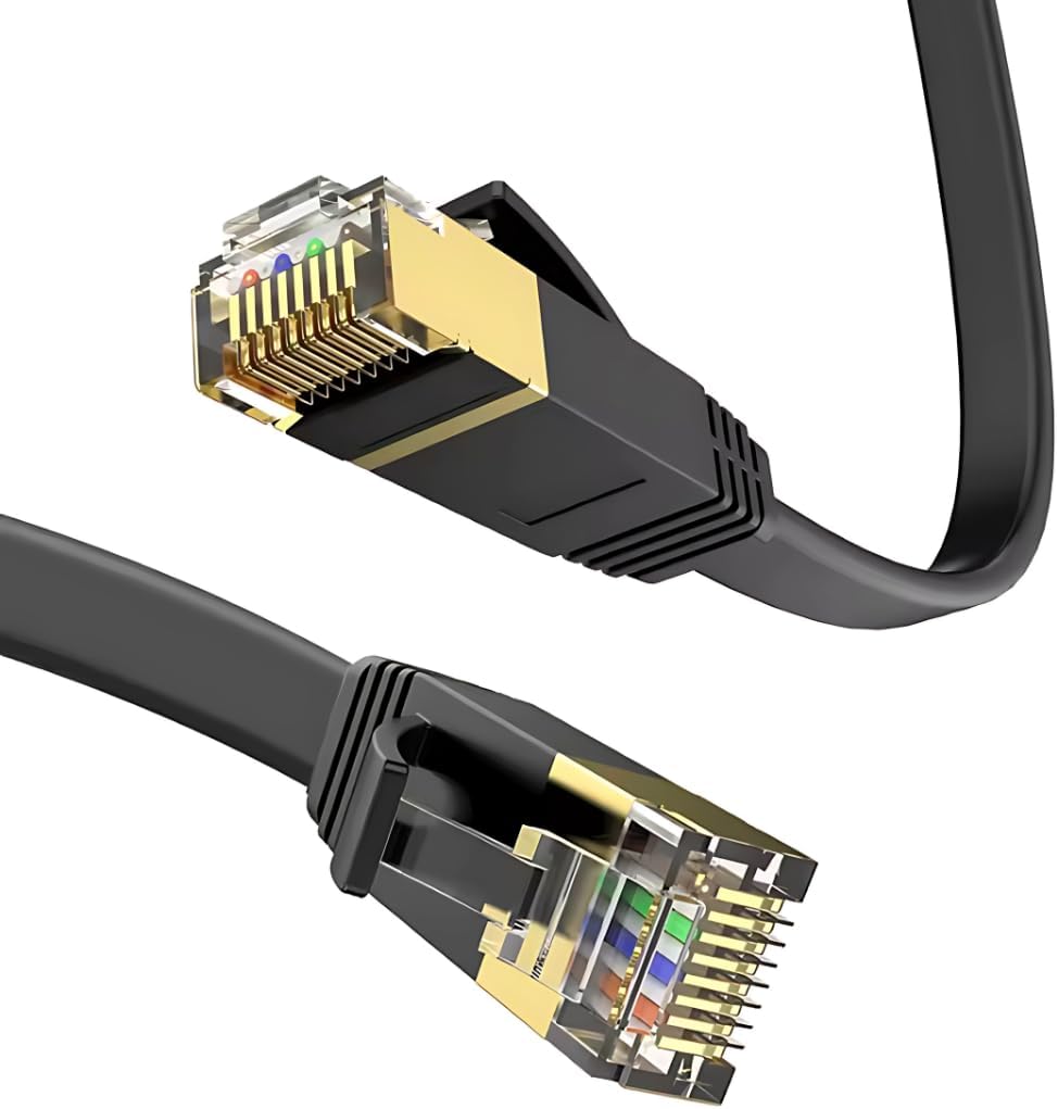 CAT7 Ethernet Kablosu (5 Metre) 10Gbps Premium İnternet Lan Kablo Flat Modem Ağ Kablosu 5mt