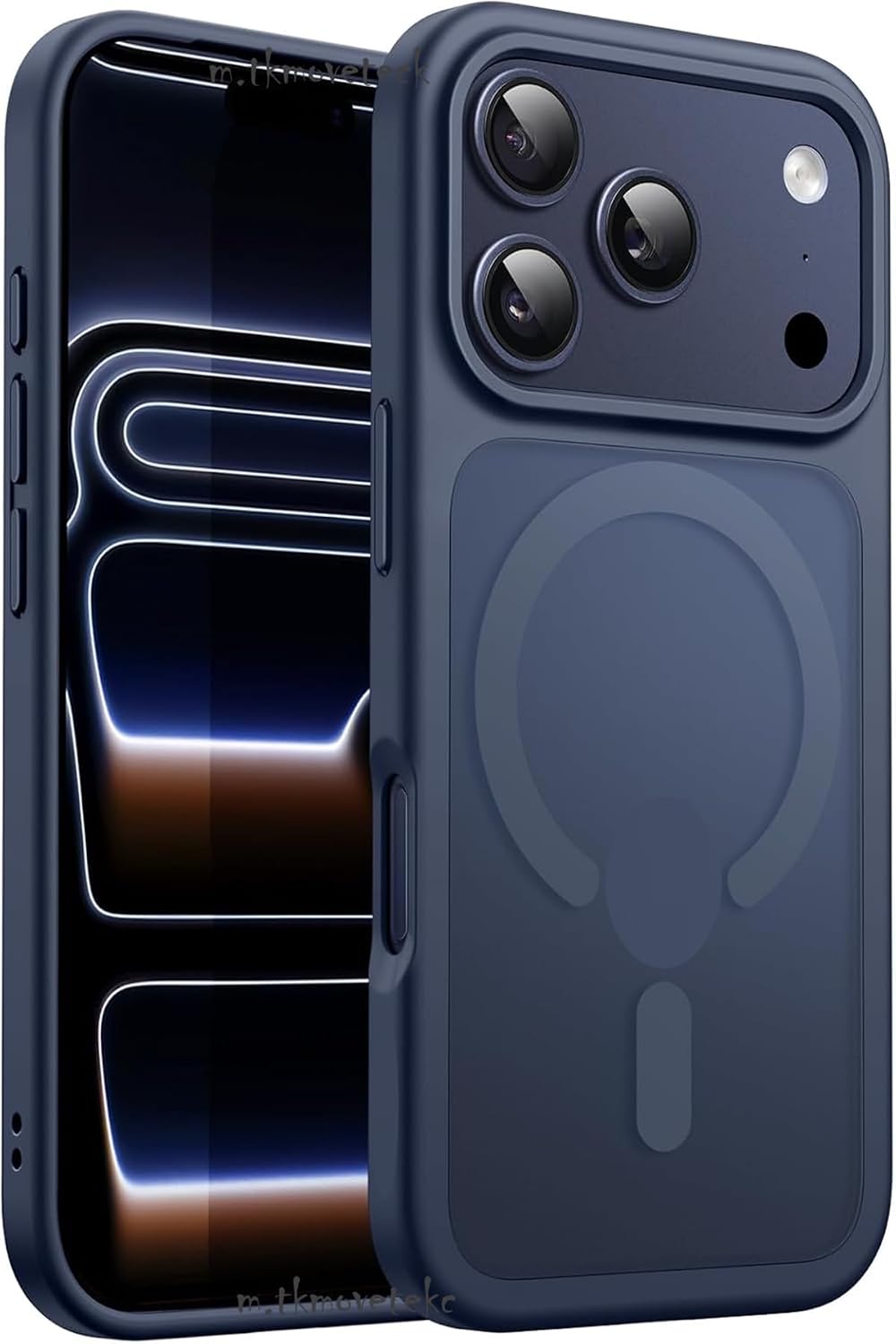 Apple iPhone 17 Pro Max İçin Kamera Çıkıntılı MagSafe İle Uyumlu Şarj Destekli Hassas Tuşlu Yumuşak Mat Kılıf - Lacivert