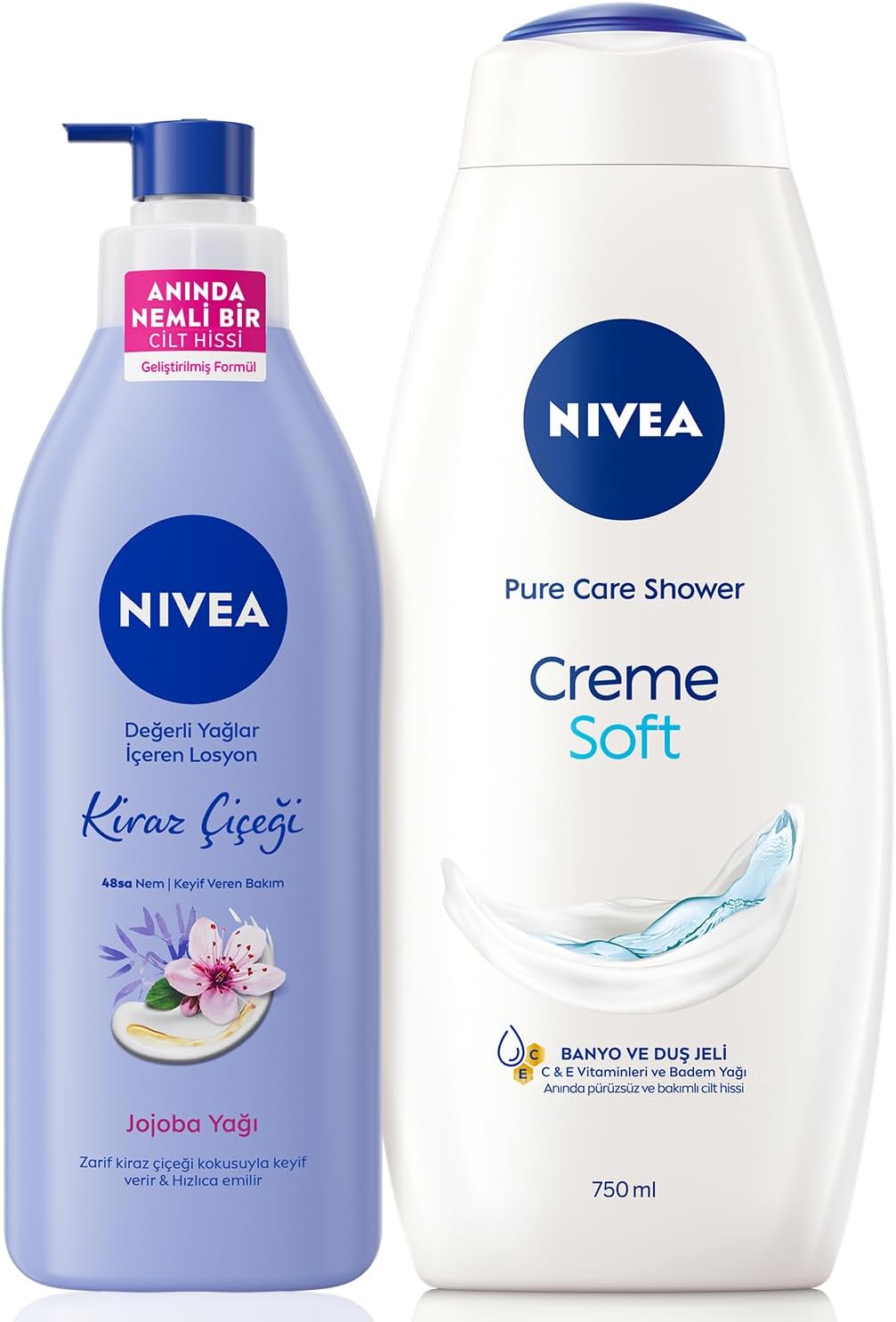 Creme Soft Kremsi Dokunuş Duş Jeli 750ml ve Değerli Yağlar Içeren Nemlendirici Vücut Losyonu 400ml