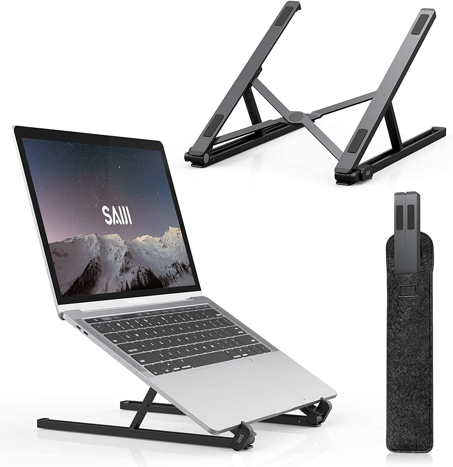 Saiji X2 Taşıma Çantalı Alüminyum Notebook Laptop Standı Siyah
