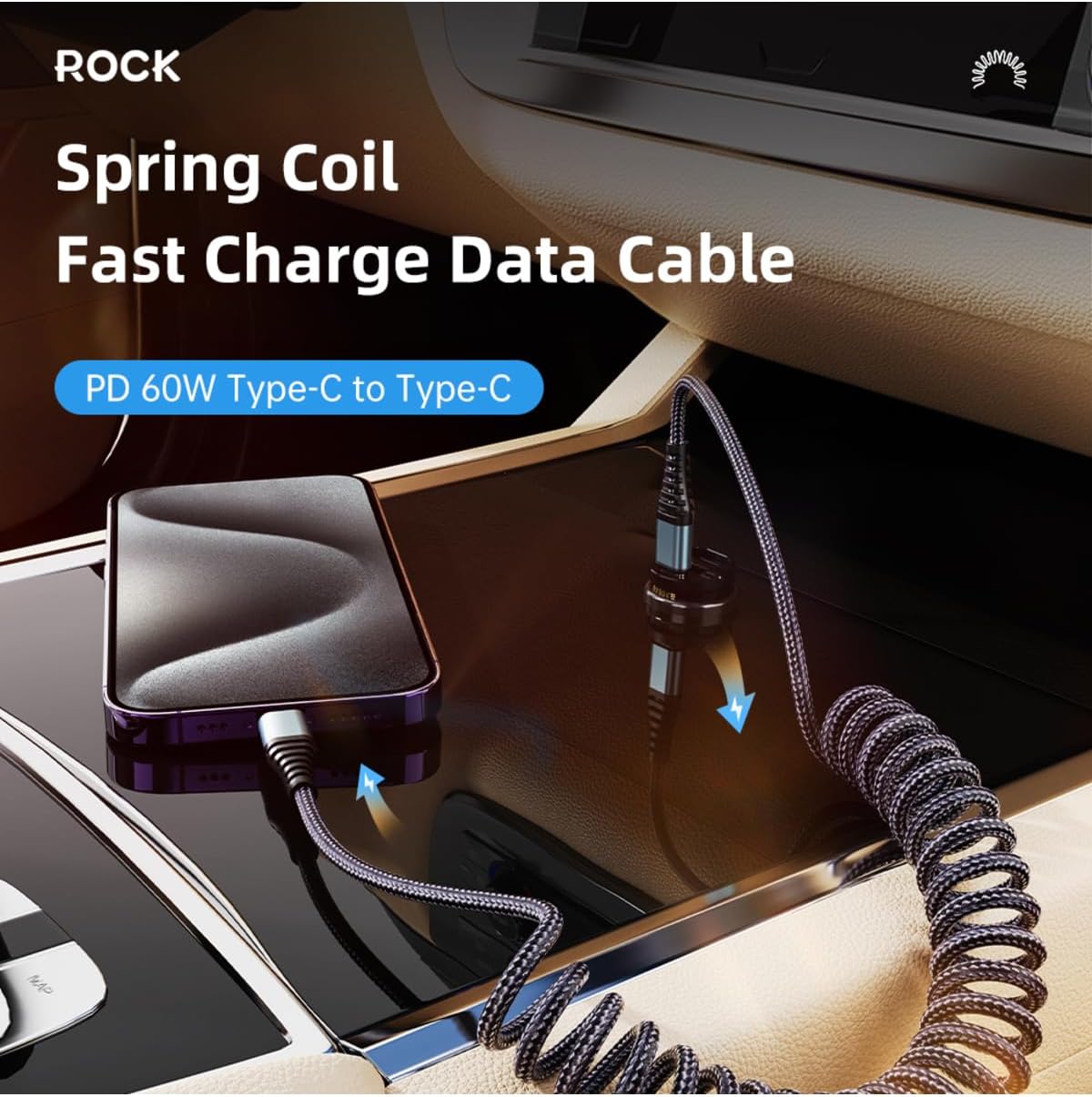 60W Type-C to Type-C, 1.5m, 3A, Örgü Şarj ve Data Kablosu, Siyah