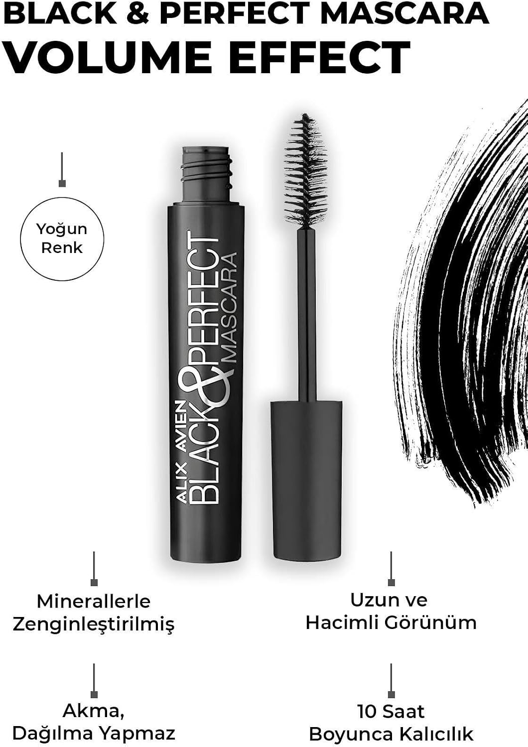 Black & Perfect Mascara - Hacim Veren Etkisiyle Kıvrımlı Kirpikler