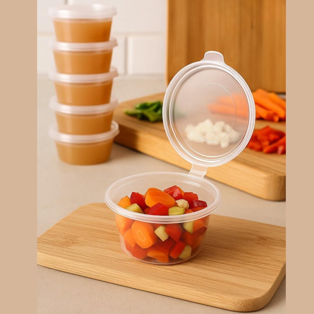 Saklama Kabı Sos 50 Adet 120 ml – 4 oz Kemik Suyu, İlik Suyu, Anne Sütü, Sos ve Püre Dondurucu Uyumlu Buzluk Kabı, Sızdırmaz Kapaklı (BPA İÇERMEZ - KALİTELİ)