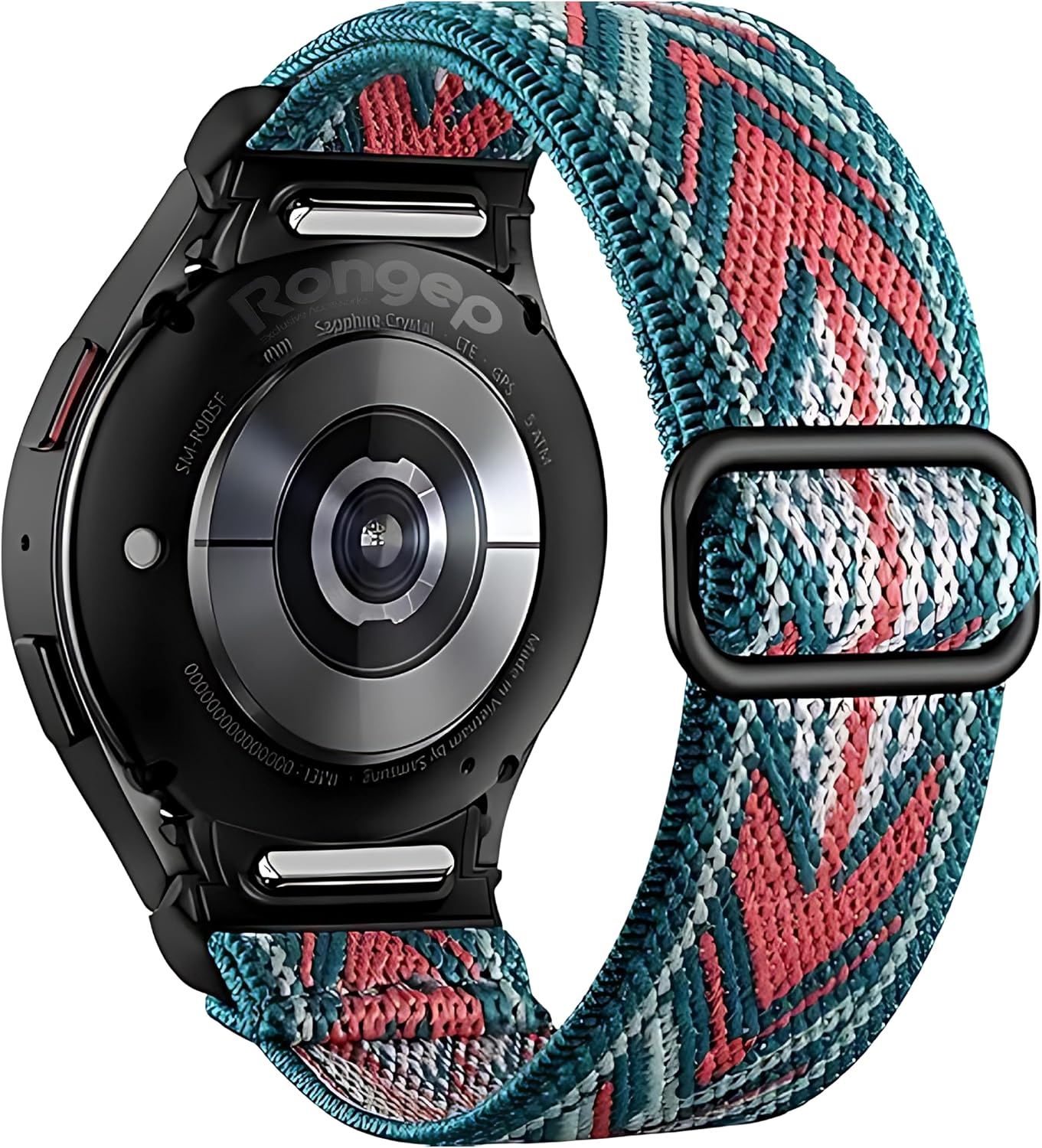One-Click Elastik Bohem Serisi 20mm Kordon Samsung ile Uyumlu Galaxy Watch 7/6/5/4/FE Serisi İçin Kumaş Kayış (40mm/44mm) Watch 6/4 Classic (47/43/42mm) ve Watch 5 Pro 45mm Uyumlu