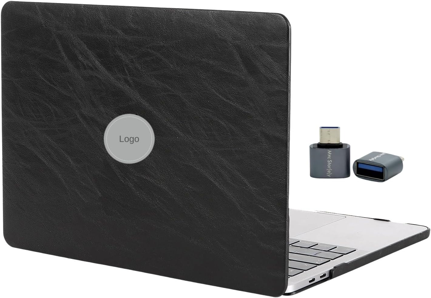 MacBook Air 13 Kılıf A1932 A2179 A2337 M1 Uyumlu Vintage Deri Dokulu Premium Hard Case Koruyucu Kılıf İnce Hafif Dayanıklı Siyah