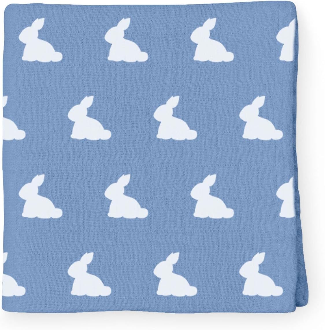 %100 Pamuk Müslin Bebek Örtüsü - Mono Lapin Royal Blue 100X100 cm MUSLIN-RAL-100100