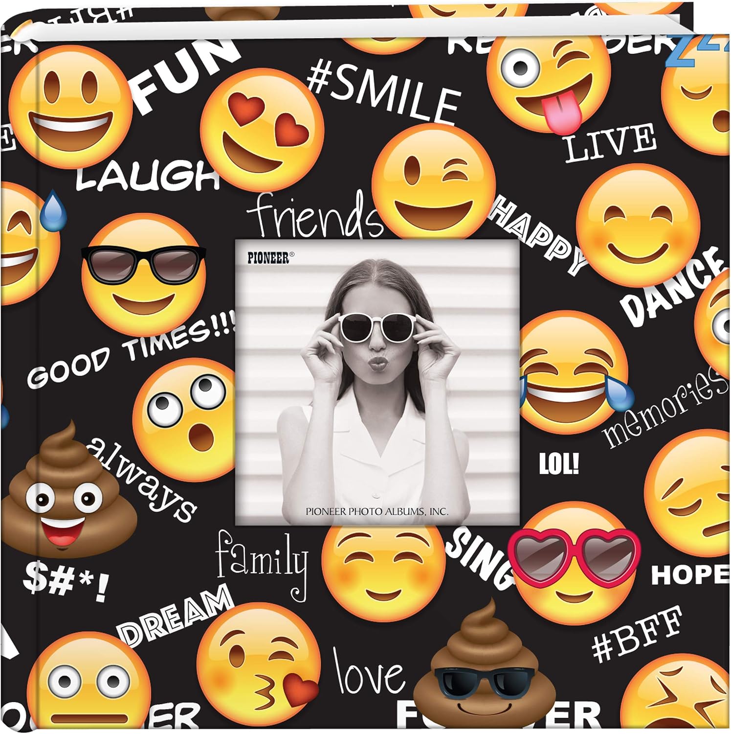 EV-246EMJ Emoji 200 pkt 4x6 Fotoğraf Albümü Fotoğraf Albümü, Kağıt, Siyah, Cep