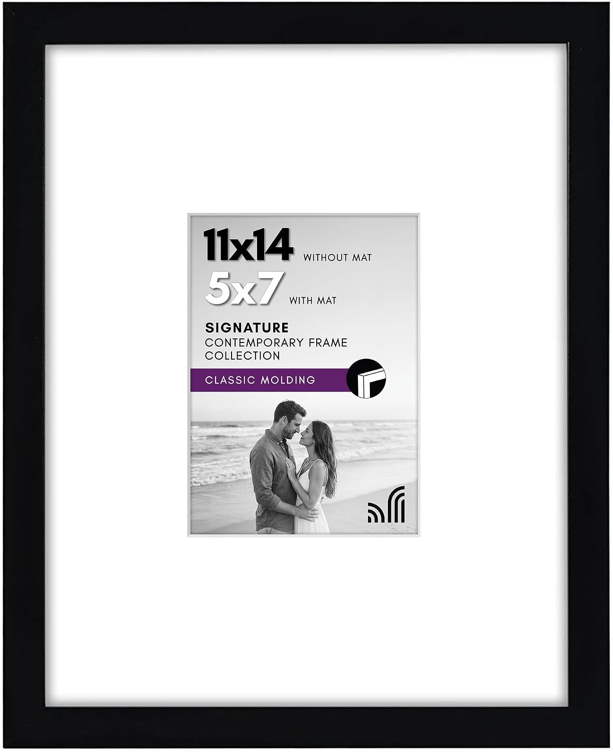11x14 Siyah Resim Çerçevesi - 5x7 Mat ve 11x14 Mat olmadan görüntüler - Kırılmaya Dayanıklı Camlı Kompozit Ahşap - Duvar için Yatay ve Dikey Formatlar