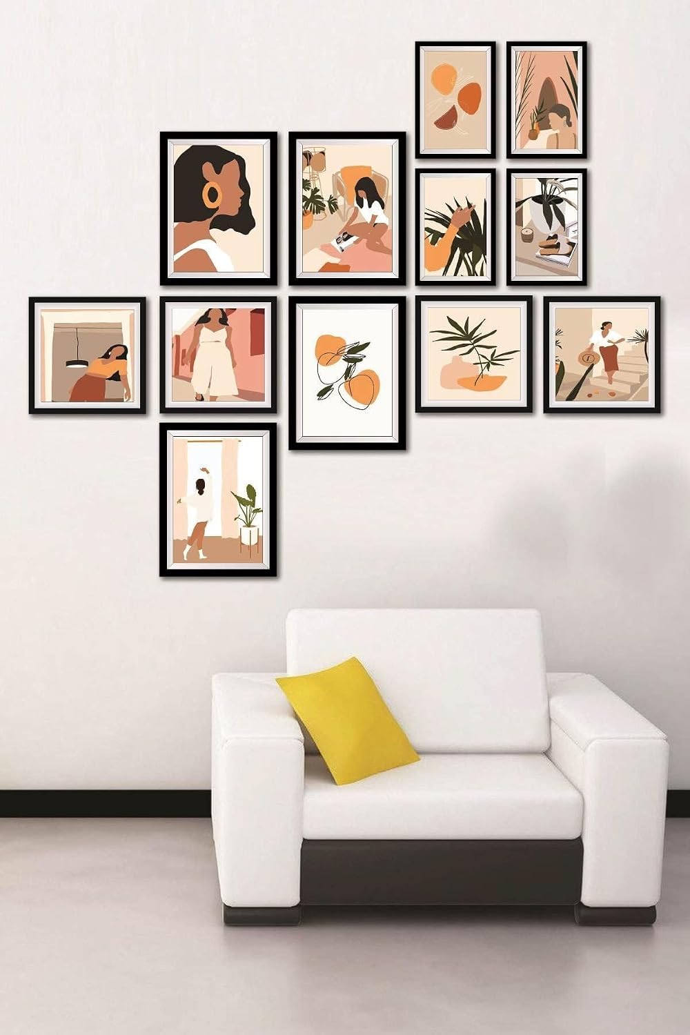 12 Parça Dekoratif Mdf Tablo Seti Çerçeve Görünümlü DEKOLIADKJ028