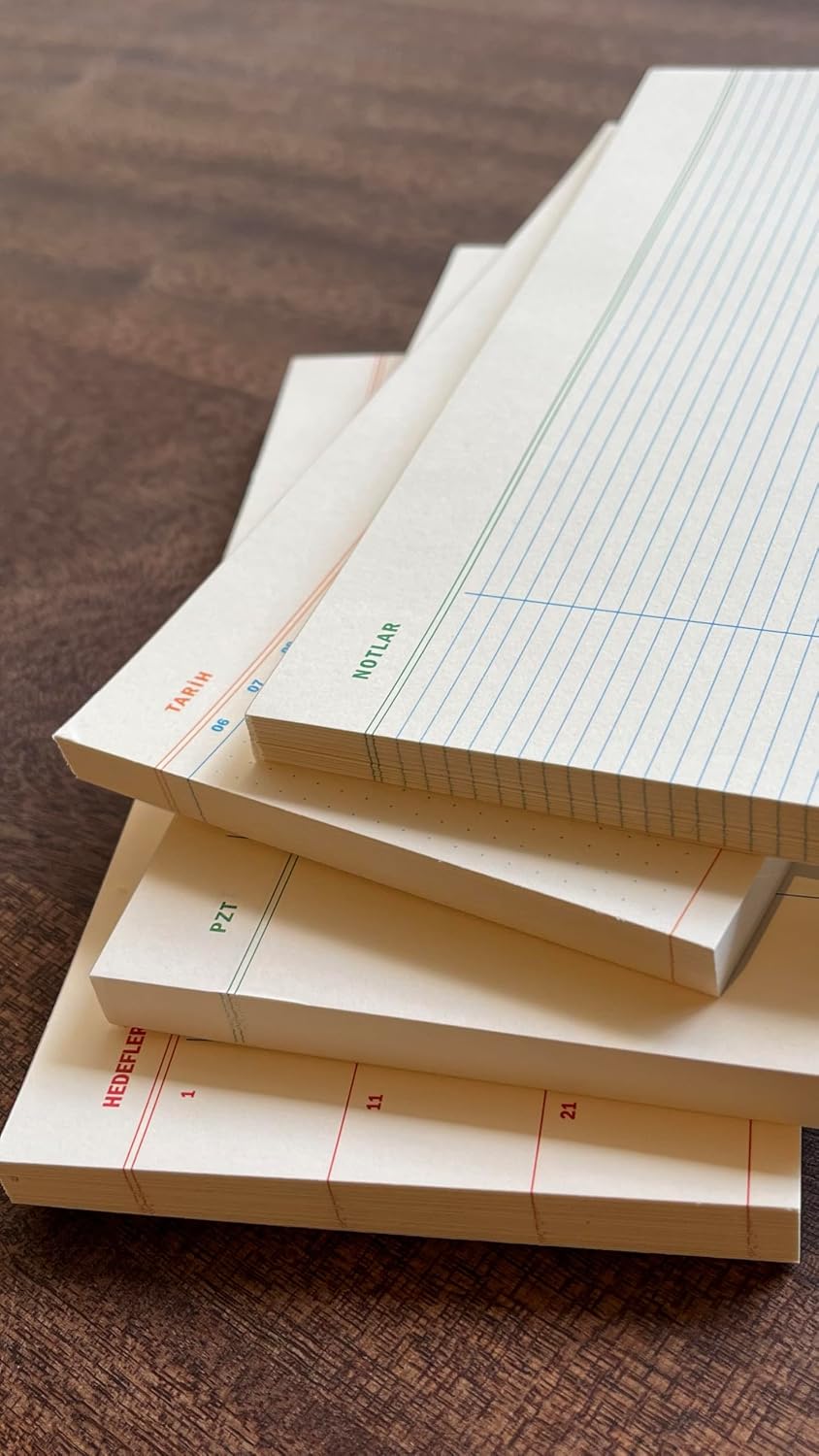 4'lü Masaüstü Tarihsiz Planlayıcı Set (Hedefler, Haftalık Planlayıcı, Noktalı ve Çizgili Notepad)