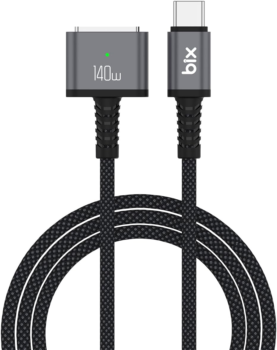 BXM3C 140W Type-C to Magsafe 3 Macbook Pro ve Macbook Air 13″ 14″ 16″ M1 M2 Uyumlu PD 3.1 Manyetik Örgülü Hızlı Şarj Kablosu 2 Metre
