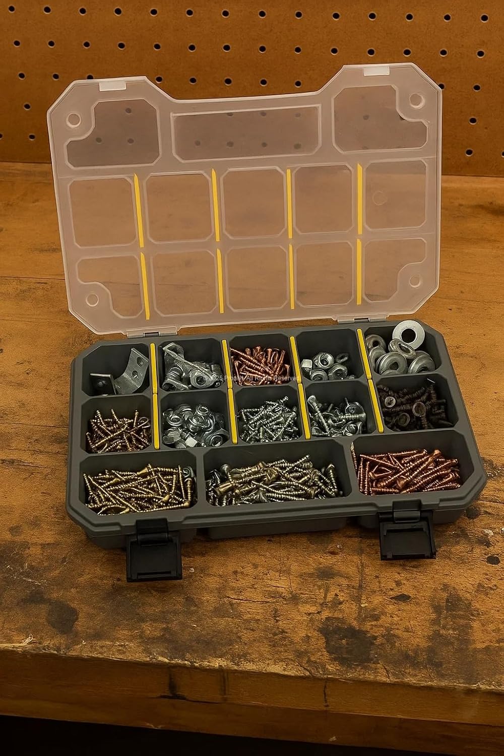 Made Slim Organizer 12 Bölmeli, Şeffaf, Düzenleyici Kutu, Polipropilen Malzeme, Çekmece İçi ve Masaüstü Kullanım İçin, Hafif Taşınabilir, Saklama Kutusu