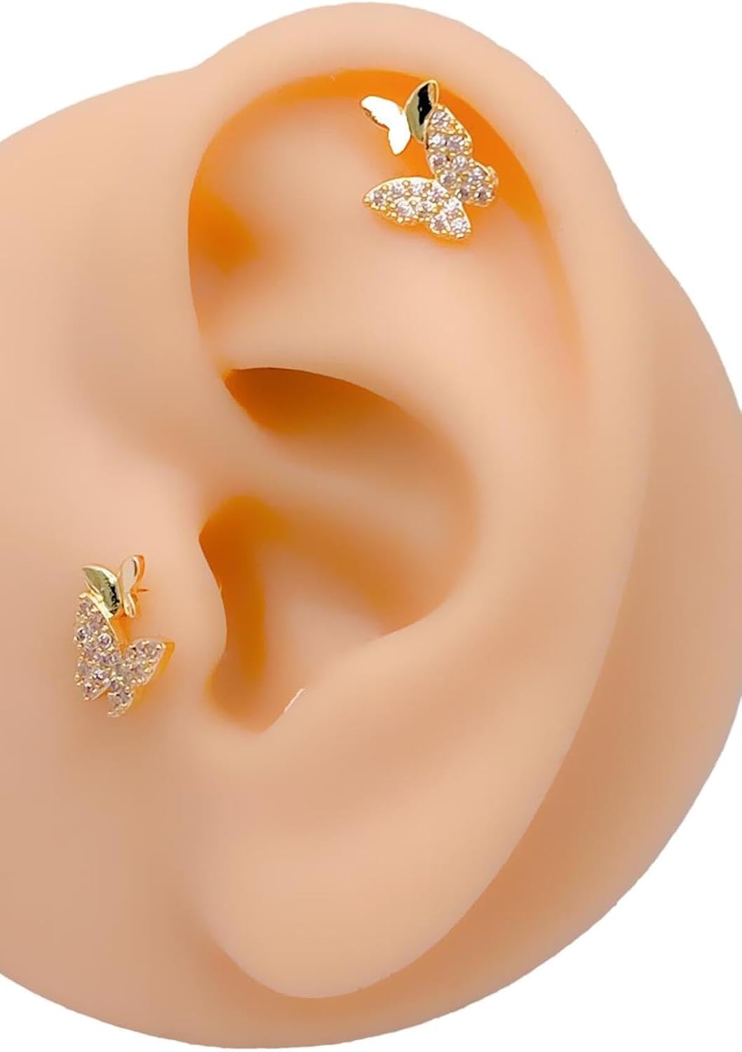 İkili Kelebek Figürlü Kıkırdak Helix Tragus Piercing (1adet)