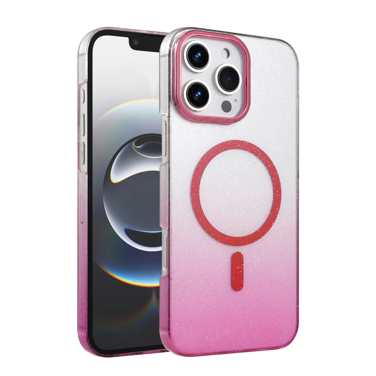 Apple iPhone 16 Pro Max Glossy Magsafe Kapak - Pembe