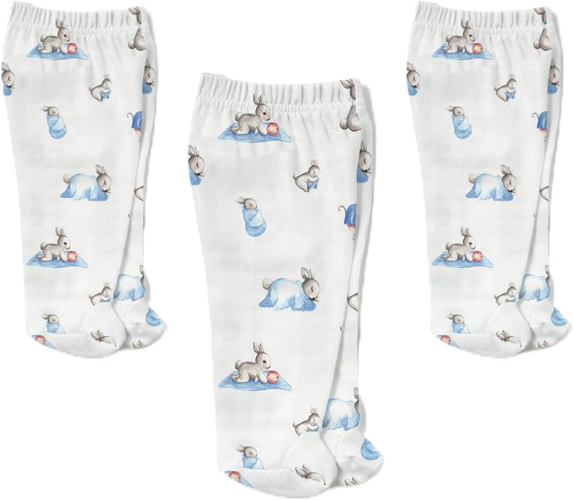 % 100 Pamuk Müslin Patikli Alt 3’lü Set – Bébé Lapin YNDGNALT-1019