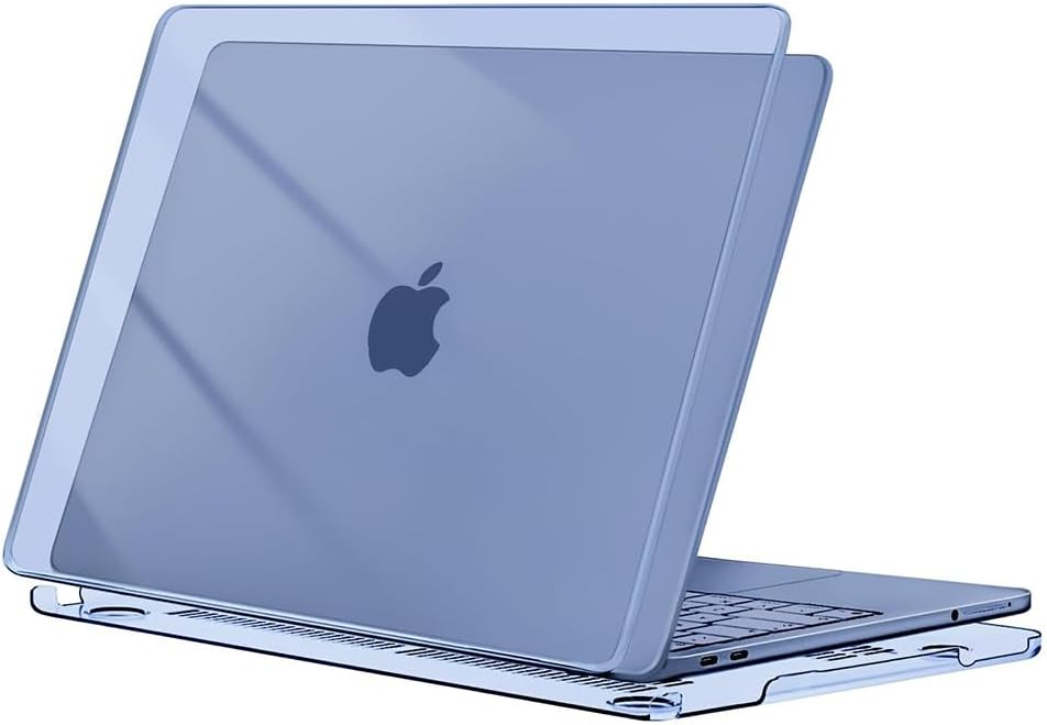 MacBook Neo Kılıfı 13 İnç A3404 Uyumlu Mat Buzlu Yarı Saydam Sert Kapak Hard Case, A18 Pro 2026 İnce Koruyucu Kılıf Mavi