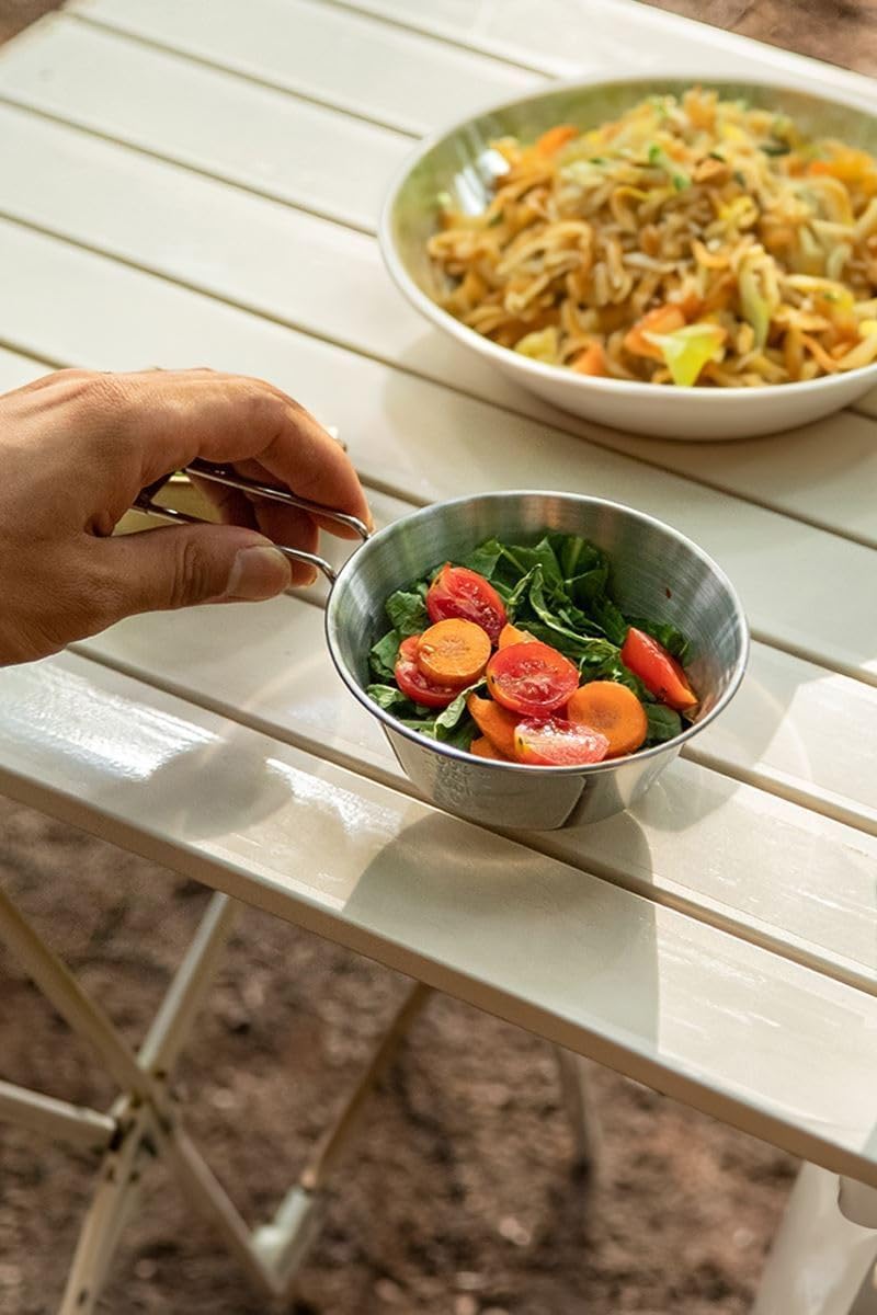 Çelik 275 ml Katlanır Kulp Ölçekli Kamp Ve Piknik Kasesi mt102